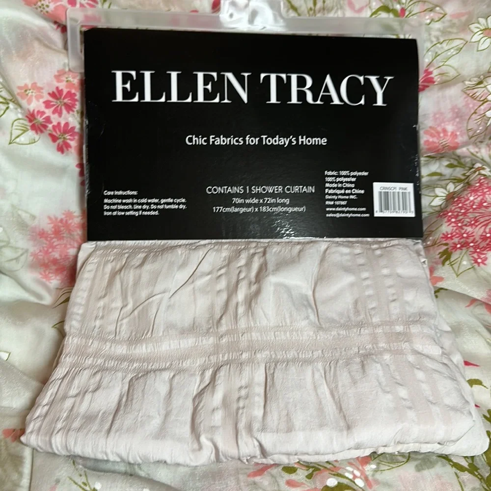 Ellen Tracy shower curtain blush beige 70”x72”